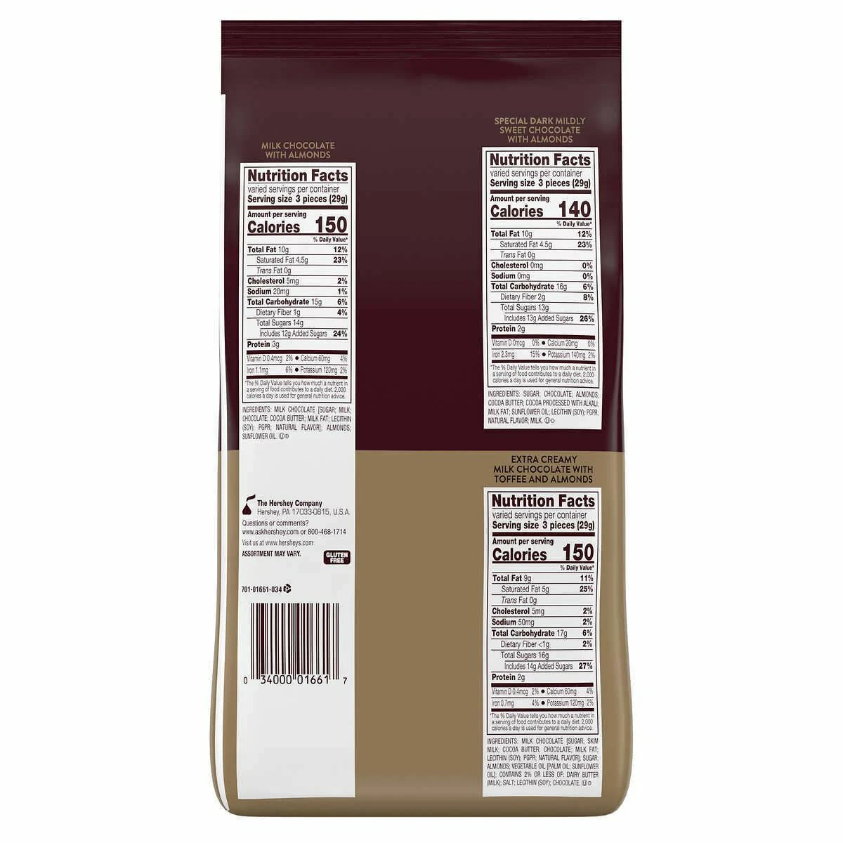 Kẹo Socola Hershey’s Nuggets Assortment - Túi 145 Viên