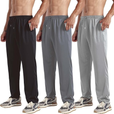 Quần Thể Thao Nam Size M ZH 3 Pack Men's Sweatpants Open Bottom Joggers – Set 3 Quần