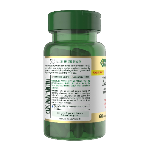 Viên Uống Nature’s Bounty K2 + D3 4000 IU + 100 mcg K2 – Hộp 60 Viên