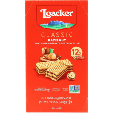 Bánh Xốp Kem Hạt Phỉ Loacker Classic Hazelnut – Hộp 12 Gói