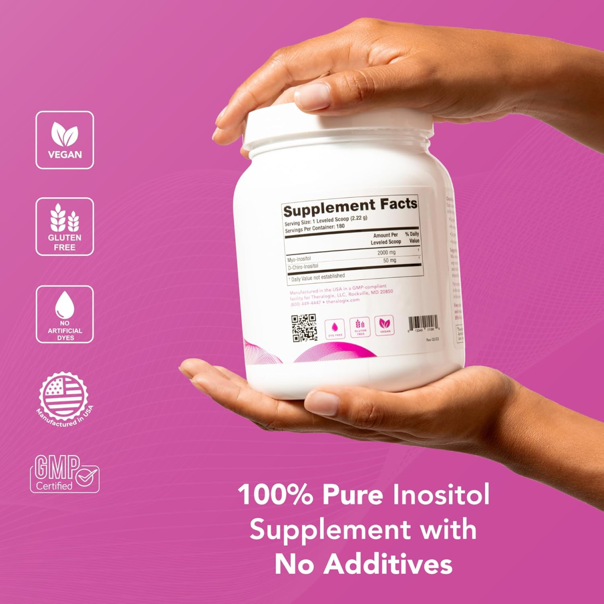 Bột Uống Hỗ Trợ Sức Khỏe Nội Tiết Theralogix Ovasitol Inositol Powder – Hộp 400g
