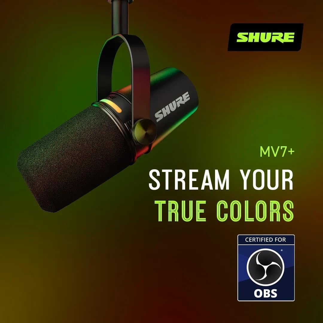 Micro Thu Âm Shure MV7+ Podcast Microphone USB-C & XLR