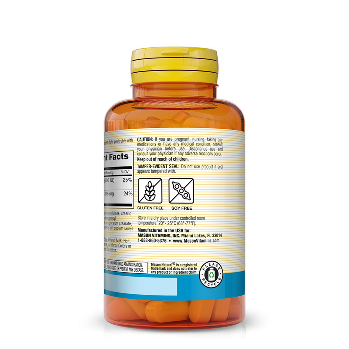 Viên Uống Mason Natural Calcium Citrate Plus Vitamin D3 – Hộp 60 Viên