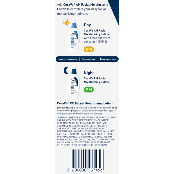 Kem Dưỡng Da Ban Đêm CeraVe Facial Moisturizing Lotion PM Oil-Free – Chai 3 Oz