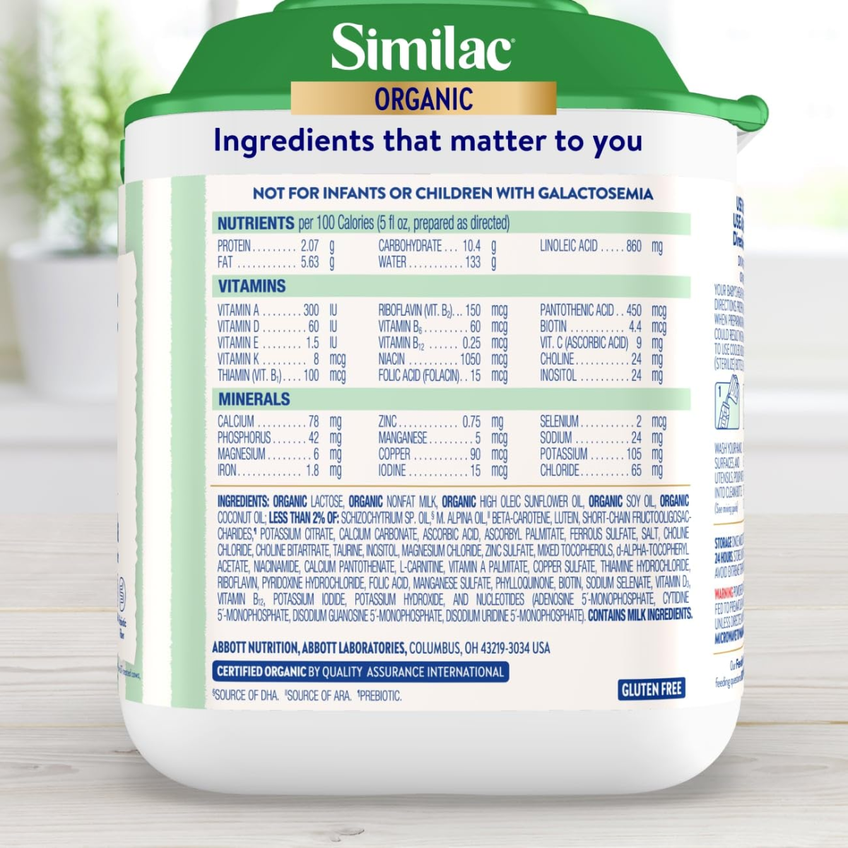 Sữa Bột Similac Organic Infant Formula With Iron 584g – Hộp 584g