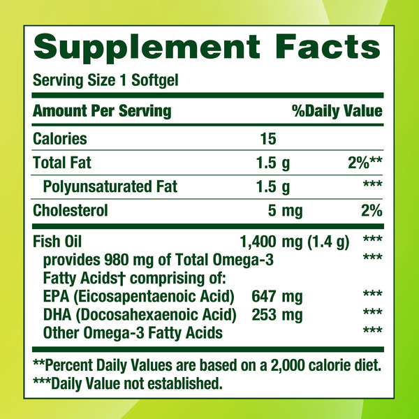 Viên Uống Dầu Cá Nature’s Bounty Fish Oil 1400 mg - Hộp 130 Viên