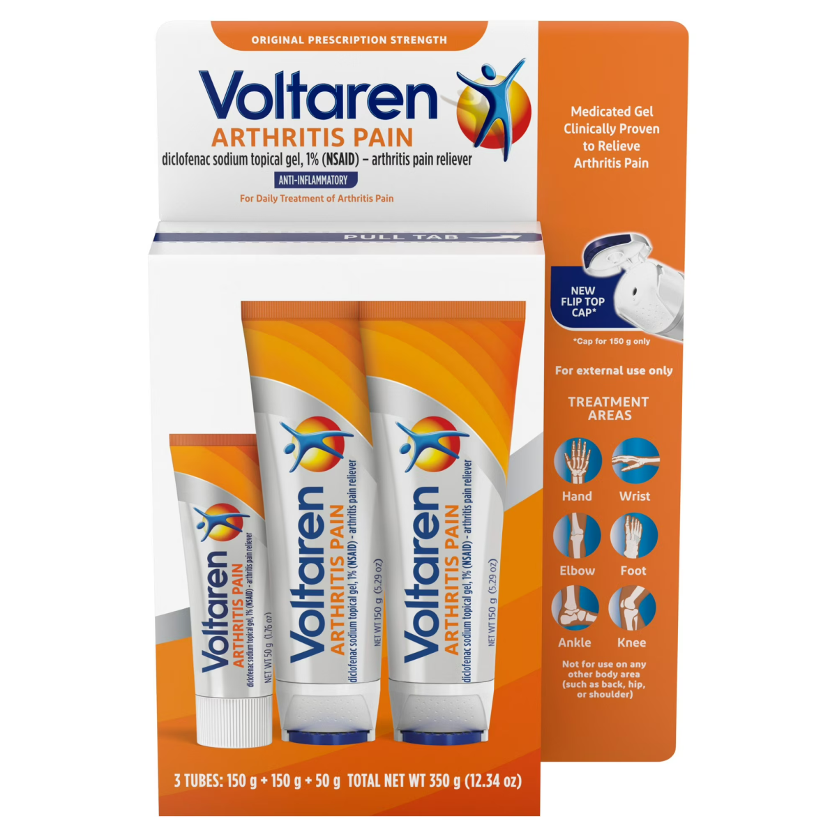 Gel Giảm Đau Khớp Voltaren Arthritis Pain Relief – 2 Tuýp X 150g, 1 Tuýp 50g