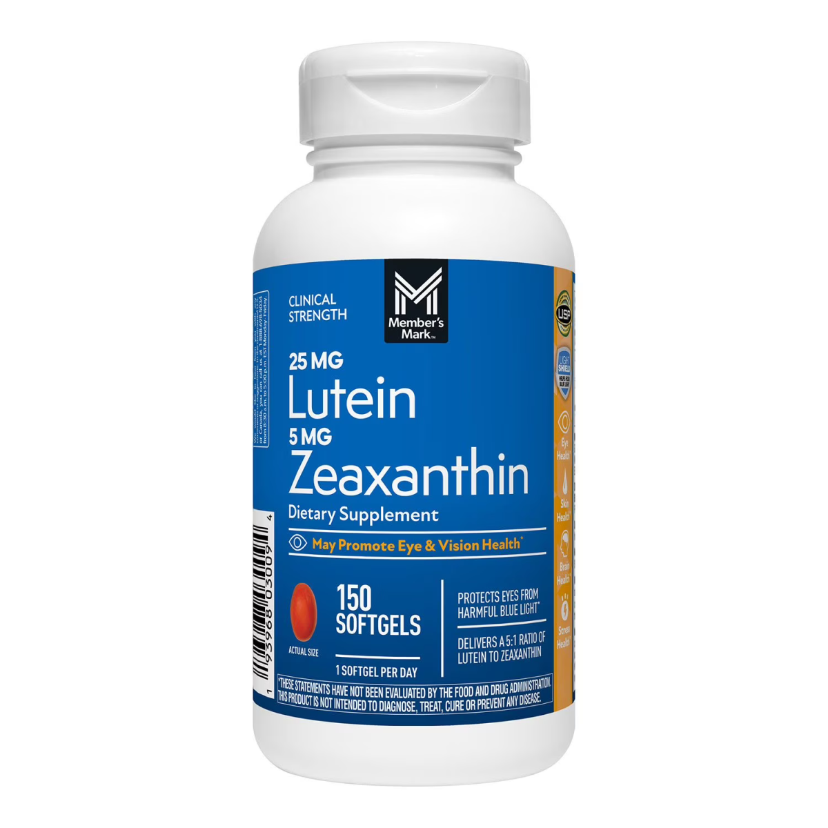 Viên Uống Hỗ Trợ Mắt Member's Mark Clinical Strength Lutein – Hộp 150 Viên