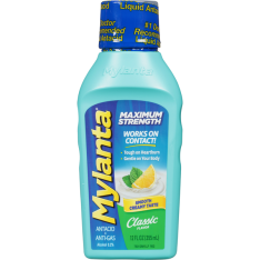 Dung Dịch Hỗ Trợ Giảm Ợ Nóng Đầy Hơi Dạ Dày Mylanta Maximum Strength Liquid Antacid Anti-Gas Classic – Chai 12 Oz
