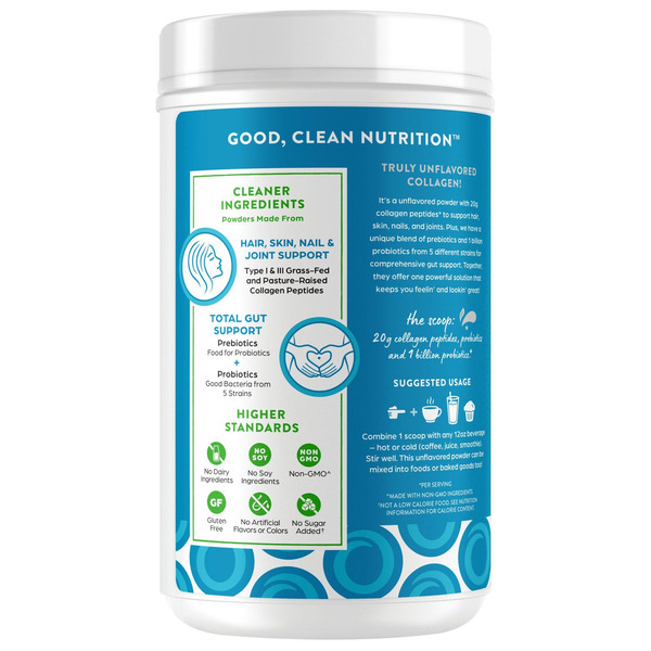 Bột Collagen Orgain Collagen Peptides + Probiotics Không Vị – Hộp 25.6 oz