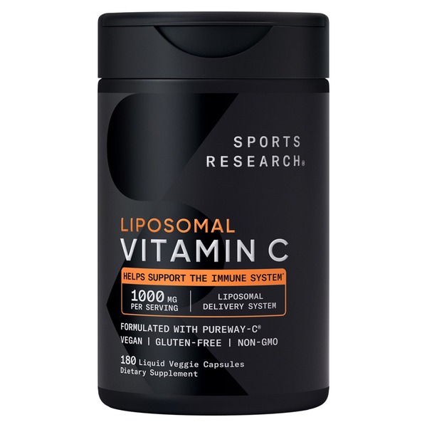 Viên Uống Sports Research Liposomal Vitamin C Veggie Capsules 1000 mg – Hộp 180 Viên